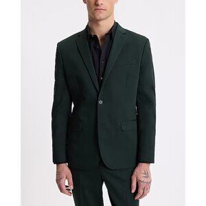 Express Men’s Extra Slim Dark Green Cotton-Blend Blazer Suit Jacket Size 44S